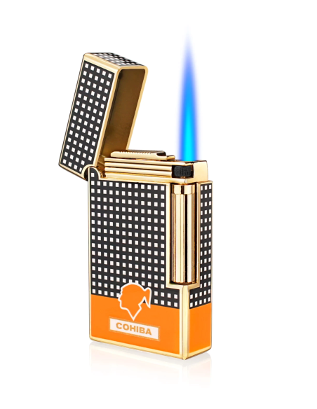 Derui jet lighter - orange cigar-og cigaret Jet flint kvalitets lighter og stormlighter med cigar punch