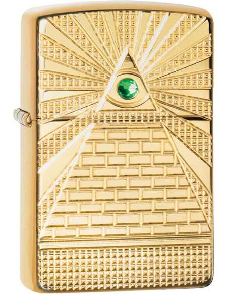 Zippo lighter "Eye of Providence" med Swarovski sten
