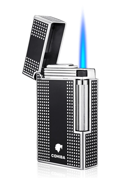Derui jet lighter - sort cigar-og cigaret Jet flint kvalitets lighter og stormlighter med cigar punch