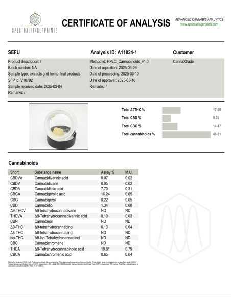 THCA hash 20% + 16% CBG - Pollen Supreme