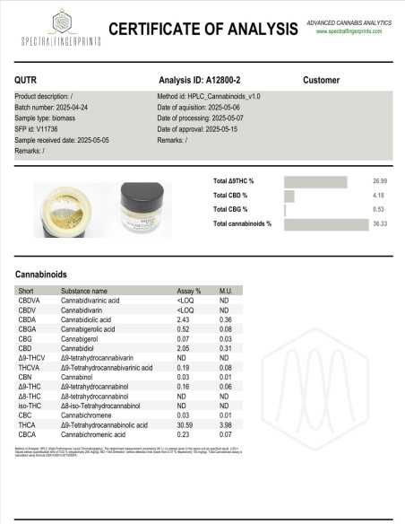 THCA hash 30% - Dry Sift Static Supreme